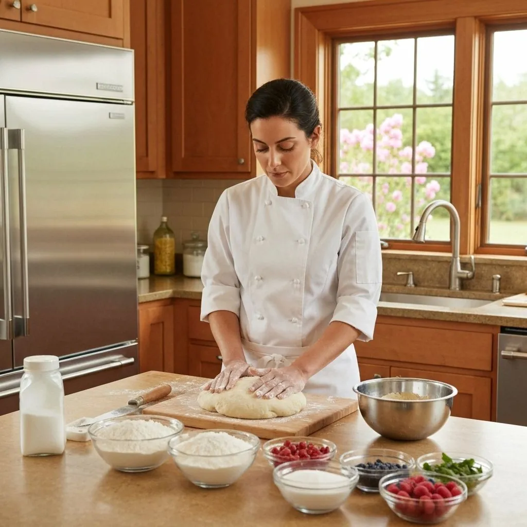 Professional Baker Preparing Cakes