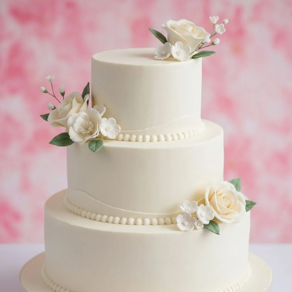 Elegant Three-Tier Wedding Cake