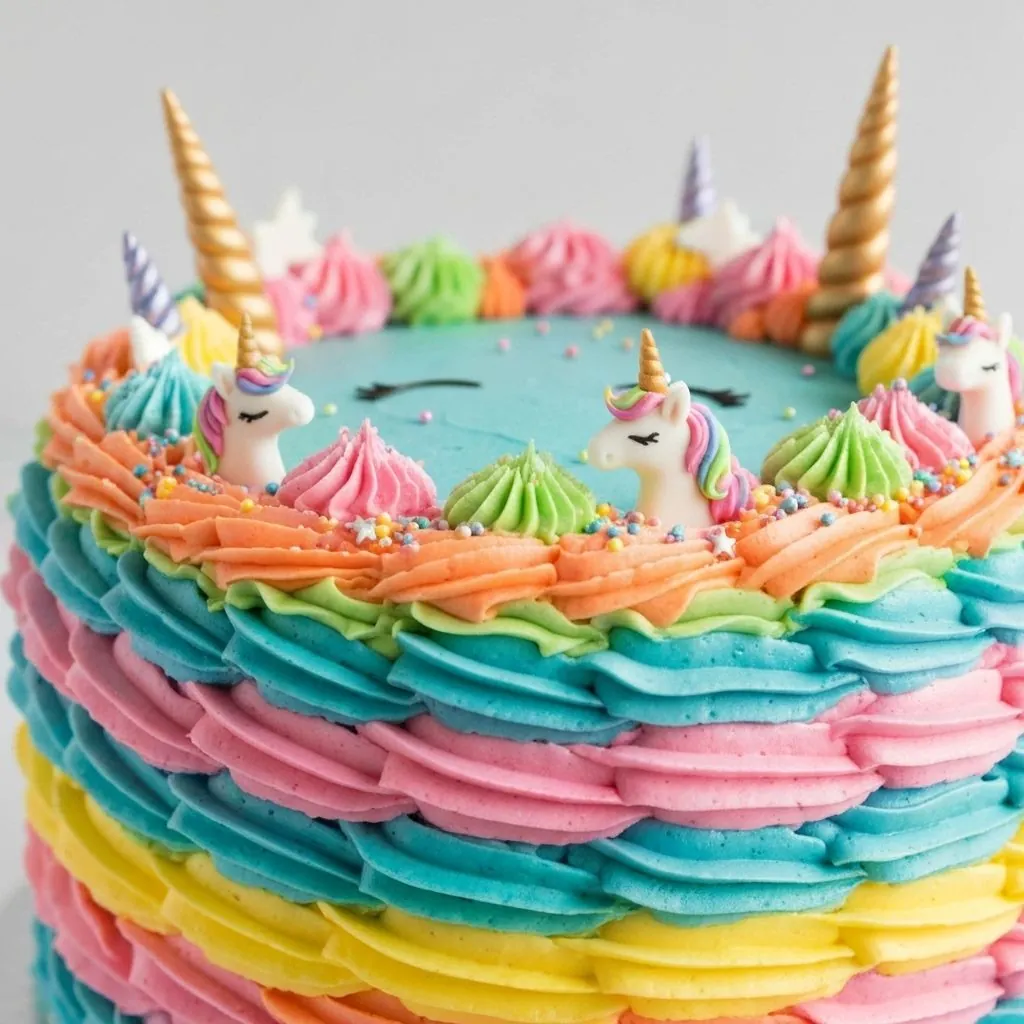 Rainbow Unicorn Birthday Cake